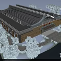 Aerial Planning of Modern Building With Traditional Roof Glass Windows and Landscaped Surroundings