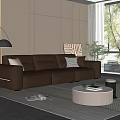Three-seat sofa coffee table combination 3d model