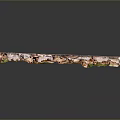 Artistic Wood and Stone Decorative Piece with Various Colored Stones Green Moss and Natural Texture