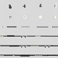 Modern Track Spotlights Embedded Magnetic Lights Linear Lights Steering Spotlights Downlight Bucket Lights Grid Duct Lights 3d model