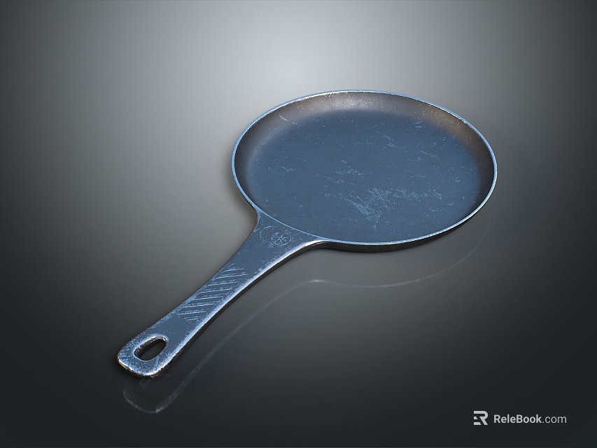 Heavy Duty Cast Iron Frying Pan For Everyday Kitchen Cooking With Ergonomic Handle 3d model 