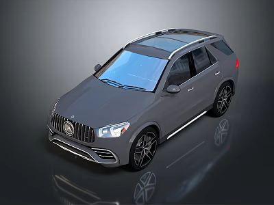 Luxury Gray SUV With Sleek Body Roof Rack Front Grille And Black Wheels Design 3d model