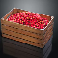 Fresh Red Strawberries Filled in Wooden Crate With Yellow Seeds On Dark Background