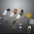 Diverse Modern Furniture Collection Featuring Chairs Stools Sofa And Accent Tables