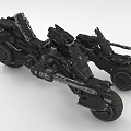 Futuristic Black Metallic Motorcycle 3D Model With Mechanical Structure And Detailed Components 3d model