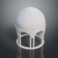 White Dome Architectural Model With Circular Columns Base Featuring Smooth Stone like Texture 3d model