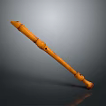 Handcrafted Brown Wooden Flute Traditional Musical Instrument With Smooth Surface And Finger Holes