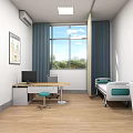 Modern Outpatient Hall Interior With Green Waiting Chairs Reception Desk And Digital Screens