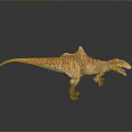 Realistic Spiked Back Dinosaur With Orange Striped Skin In Standing Pose