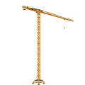 Yellow Industrial Tower Crane With Extended Boom And Stable Mast Structure