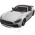 White Mercedes AMG Convertible Sports Car With Sleek Aerodynamic Design And Black Alloy Wheels