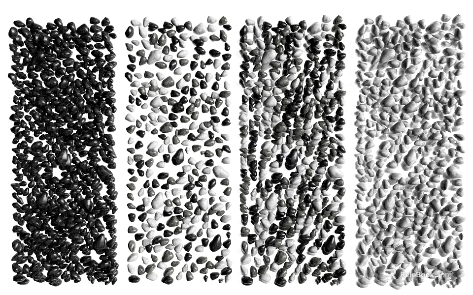 Natural Stone and Wood Texture Samples With Various Color Tones and Patterns 3d model