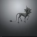 White Unicorn 3D Model With Horn Mane And Tail In Standing Pose 3d model