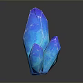 Vibrant Colorful Blue Purple Crystal With Glowing Reflection On Black Background