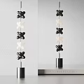 Modern Floor Lamp Design With Black And White Cross Shaped Decorative Elements 3d model