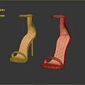 Fashionable Golden High Heels With Sparkling Ankle Strap And Stiletto Heel