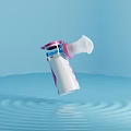Pink And White Household Nebulizer With Blue Water Ripple Background