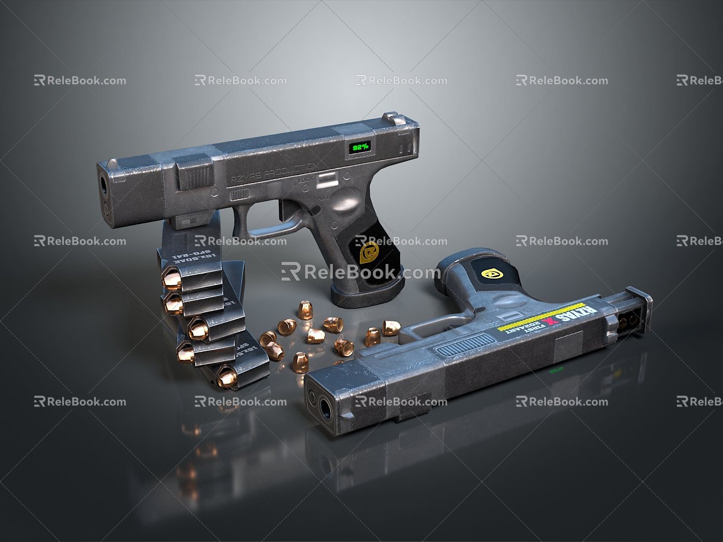 pistol semi-automatic pistol automatic pistol modern weapon hot weapon hot weapon gun military 3d model