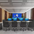 Modern Monitoring Room Intelligent Traffic Police Command and Dispatch Center 3d model