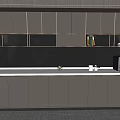 Modern Kitchen Interior Design With Dark Cabinets And Sleek Countertop 3d model