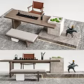 Modern Tea Table and Chair Tea Table Tea Table Combination 3d model