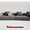 Modern double sofa multiplayer sofa 3d model