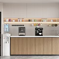 Cream Style Office Tea Room Direct Drinking Machine Coffee Machine Refrigerator Movable Rail Socket Coffee Cup Mug Tea Cup 3d model
