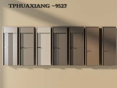 Hinged Doors in Various Colors for Modern Home Interior Decoration Ideas 3d model