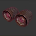 Heavy Duty Industrial Equipment Wheels With Ribbed Surface And Rustic Metallic Finish