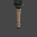 Military Explosive Weapon With Black Cylindrical Top Wooden Handle And German Pre Use Instructions