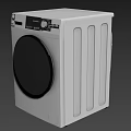 White Front Load Washing Machine With Digital Control Panel And LED