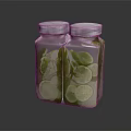 Refreshing Lime And Mint Infused Green Liquid In Glass Jars With Silver Lids