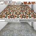 Oojssee Collection Pompidou Floor Tiles With Colorful Floral Pattern Design