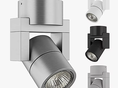 Adjustable Modern Ceiling Spotlights In Brushed Nickel Finish With Sleek Design 3d model