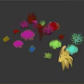 Various Green And Colorful Garden Plants With Diverse Leaf Shapes And Flowers