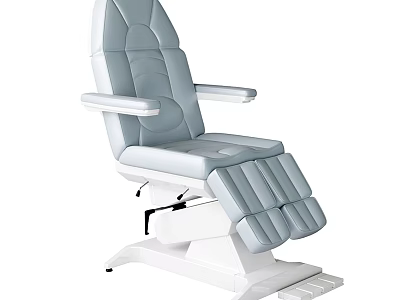 Ergonomic Gray and White Treatment Chair With Adjustable Backrest Armrests And Footrest 3d model