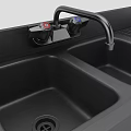 Gray Stainless Steel Mobile Small Single Basin and Large Double Basin Kitchen Sinks with Drainboard