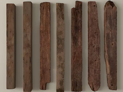 Natural Wood Logs And Stone Elements For Decorative Design Projects 3d model