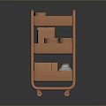 Stainless Steel Three Tier Rolling Cart With Metal Storage Containers And Wheels