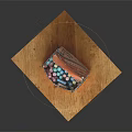 Open Paper Box Containing Colorful Chalks Placed On Wooden Board For Daily Use