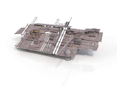 Industrial Structural Model With Metal Frames Multiple Platforms And Support Beams 3d model