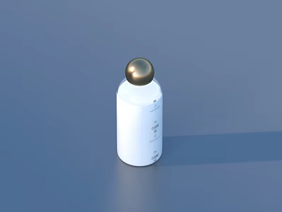 Elegant White Perfume Bottle With Gold Cap For Premium Cosmetic Product 3d model