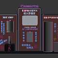 Equipment Exhibition Stand With Main Unit Display Accessories Area And Fan Component
