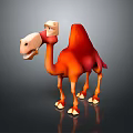 Cartoon Style Orange Camel With Single Hump Cheerful Expression And Standing Pose