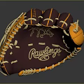 Durable Leather Baseball Glove For Sports With Maroon And Orange Stitching