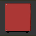 Red Vintage Television With Black Screen And Control Panel On Black Surface