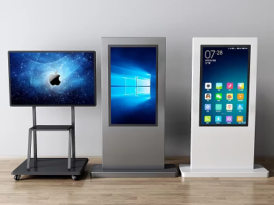 Public Facilities Interactive Touchscreen Display Units With Different Interfaces And Modern Design 3d model
