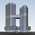 Modern Commercial Building Simple High-rise Office Building Commercial Street 3d model