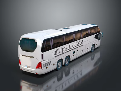 White Luxury LUXLINES Coach Bus With Large Windows And Modern Exterior Design 3d model