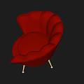 Vibrant Orange Petal Shaped Single Chair With Metal Legs Modern Design